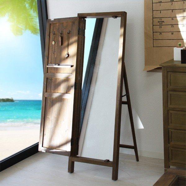 東谷 姿見鏡 全身 木製 アンティーク調 おしゃれ スタンドミラー