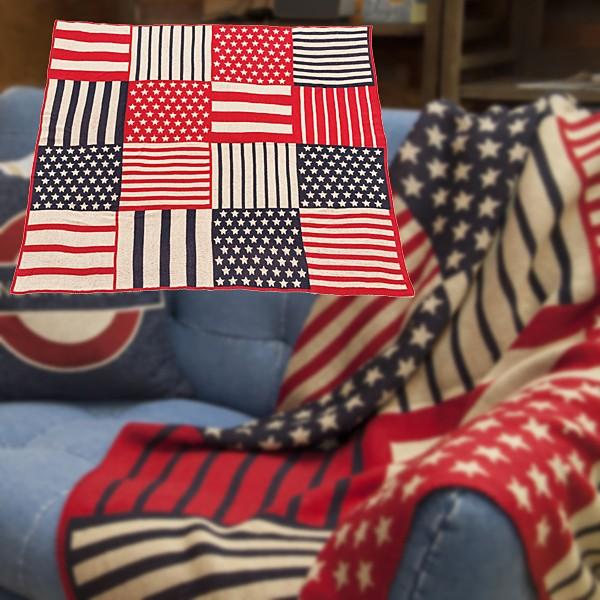 星条旗　フリンジパッチワークブランケット　ビッグサイズ　USA 星条旗 フリンジパッチワークブランケット ビッグサイズ USA 【公式通販】