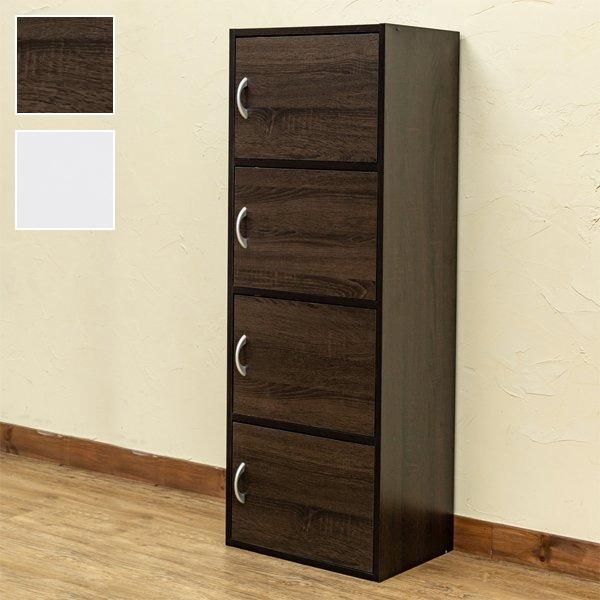 棚 ラック 4段 扉つき ドア付き 収納棚 シンプル 本棚 玄関 リビング 子供部屋 うさぎ屋 株式会社一兎 通販 Paypayモール