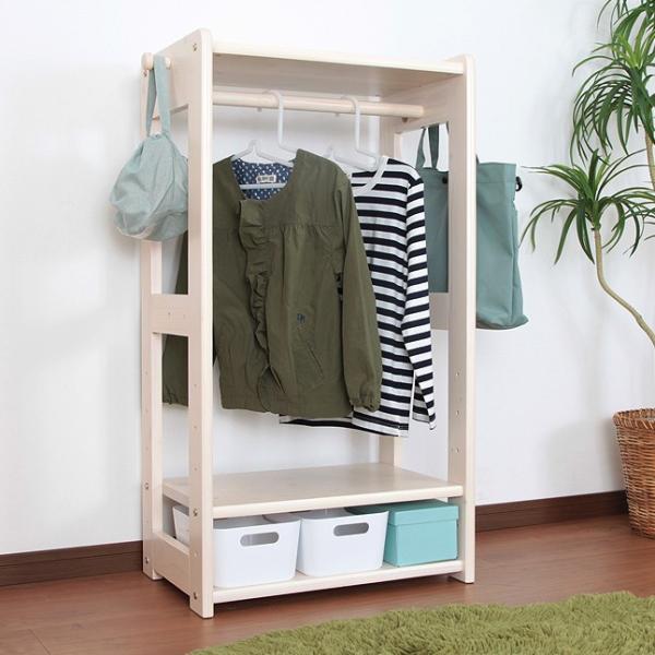 JAJAN ハンガーラック 子供用 木製 おしゃれ 北欧 木 子供 子供部屋