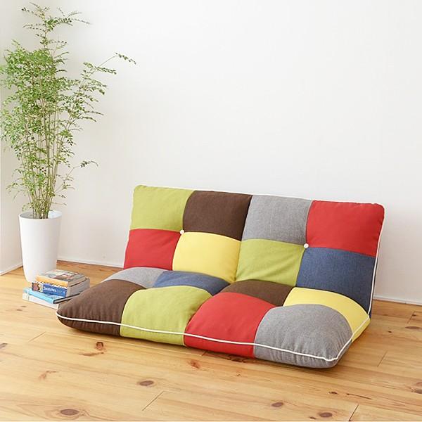 JK-PLAN（ジェイケイ・プラン） フロアソファー 2人掛け パッチワーク