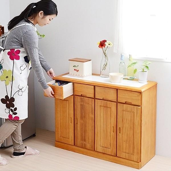 木製 食器棚 引き出し付き両面収納キッチンカウンター JK-PLAN（ジェイケイ・プラン） キッチン収納カウンター 収納棚 4列