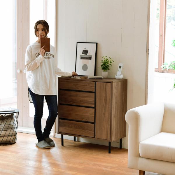 JK-PLAN（ジェイケイ・プラン） チェスト 収納棚 引出し 4段 ワイド