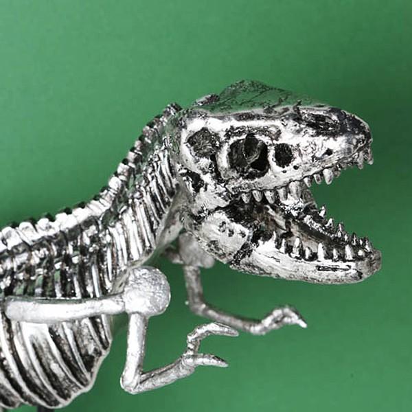 ティラノザウルス 化石 フィギュア 恐竜の化石 置物 かっこいい 骨 シルバー