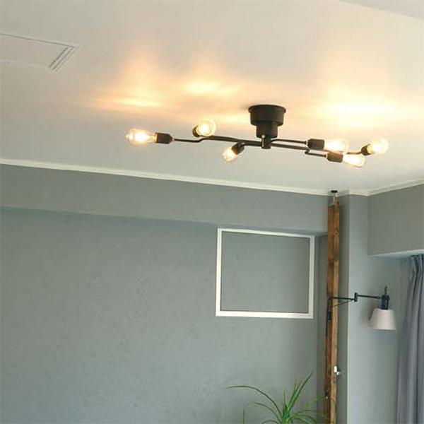 エルックス スチール製 シーリングライト 6灯