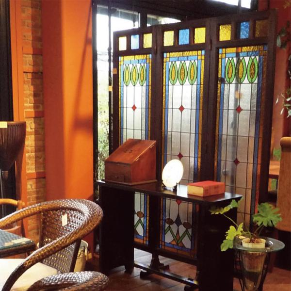 パーテーション 3連 おしゃれ ステンドグラス パーティション 間仕切り