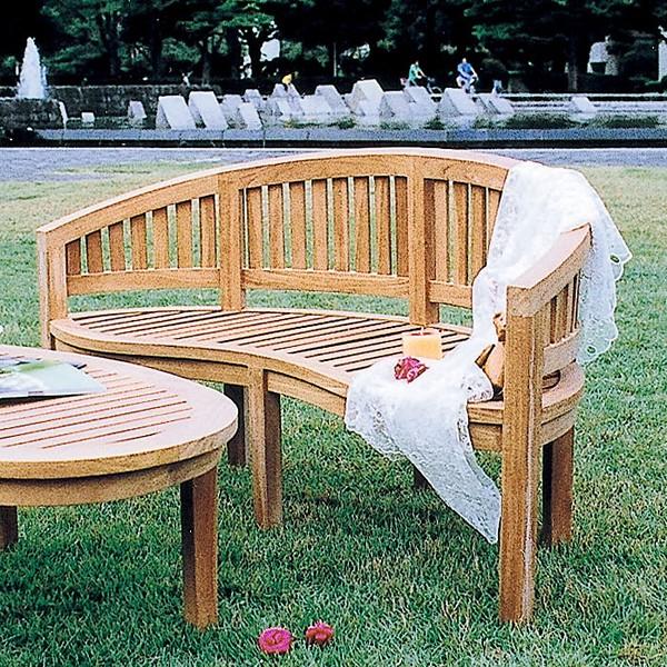 バナナベンチ ガーデンベンチ 椅子 木製 ウッドベンチ ベンチチェア