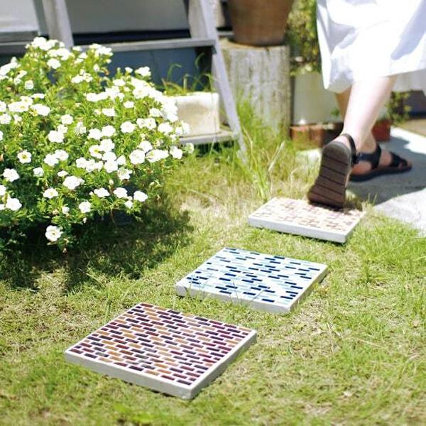 飛び石 庭 ガーデンステップ モザイクガラス モザイクタイル 飛石 