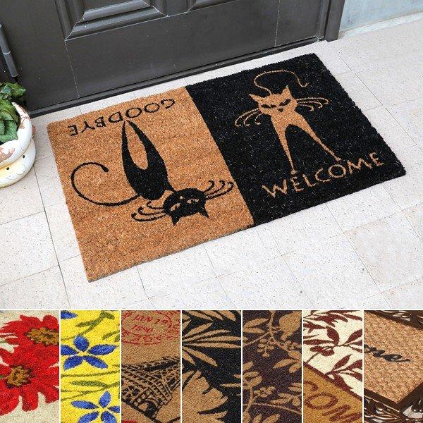 玄関マット 屋外用 おしゃれ ココヤシ コイヤー ドアマット 滑り止め 厚み 薄型 エッフェル塔 猫 花柄 うさぎ屋 株式会社一兎 通販 Paypayモール