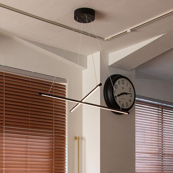 ペンダントライト led 北欧 横長 ワイド 照明器具 黒 ブラック