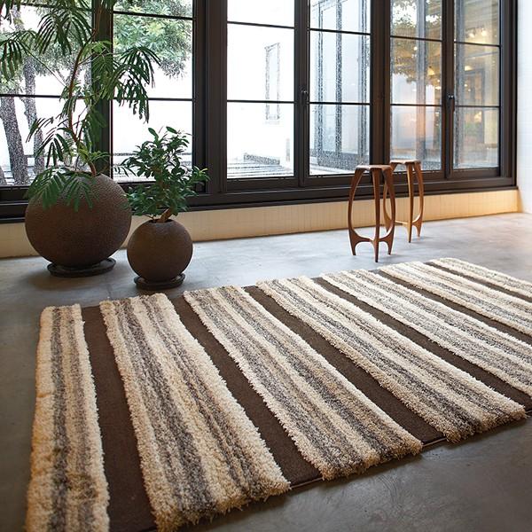 vintage アートラグ 東リ（TOLI） ラグ おしゃれ ラグマット モダン シャギー ストライプ