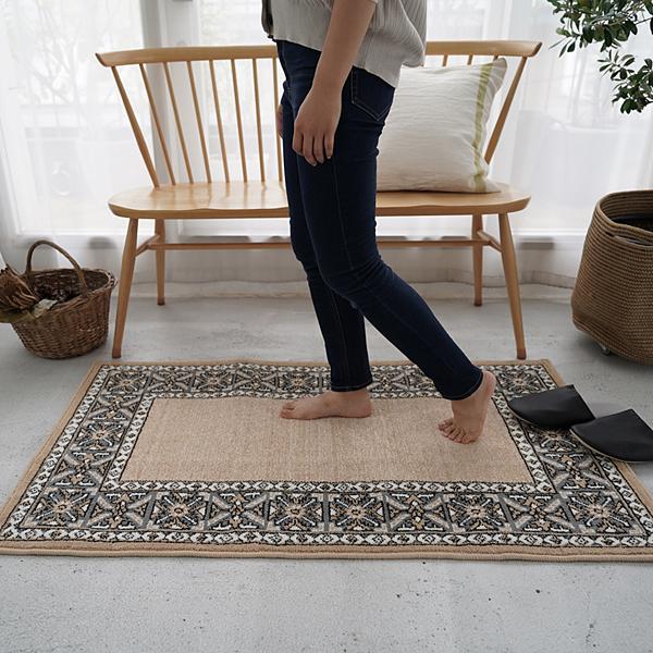 マット 70 1cm 北欧 おしゃれ ラグマット ラグ 玄関マット 大きめ 床暖房対応 民族文様 柄 模様 デザイン 重厚感 高級感 敷物 マイクロウィルトンマット うさぎ屋 株式会社一兎 通販 Paypayモール