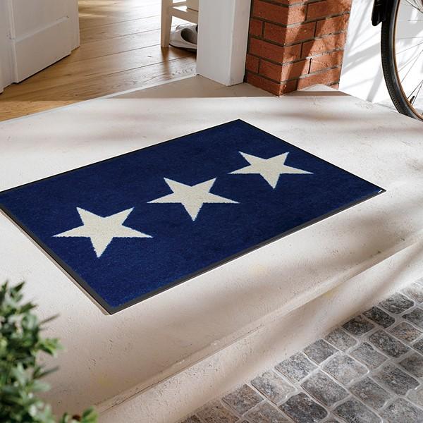 玄関マット おしゃれ 星 スター 青 ブルー 室内 屋外 高級感 ラバー 北欧 洗える ドアマット 北欧 屋外用 屋内 薄手 水洗い 薄型 うさぎ屋 株式会社一兎 通販 Paypayモール