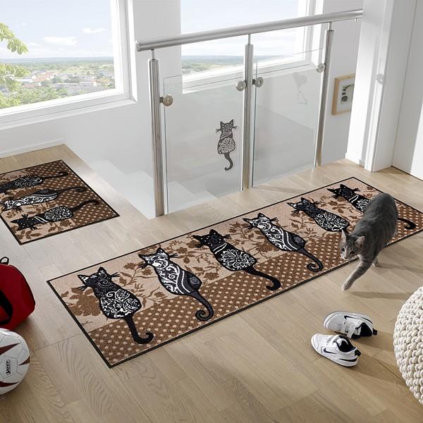 洗えるラグ ラグ ネコ 柄 猫 かわいい 60 180cm 長方形マット 玄関 ラグマット おしゃれ Lic Wd G025c うさぎ屋 株式会社一兎 通販 Yahoo ショッピング