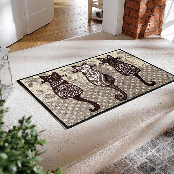 ドアマット 猫 ねこ ネコ 高級感 玄関マット 屋外 おしゃれ 北欧 屋外用 屋内 薄手 水洗い ラバー 薄型 洗える うさぎ屋 株式会社一兎 通販 Paypayモール