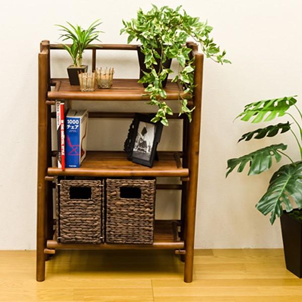 ☆ バンブーCDラック☆アジアンテイスト☆ アジアン家具 竹 木製7段CD