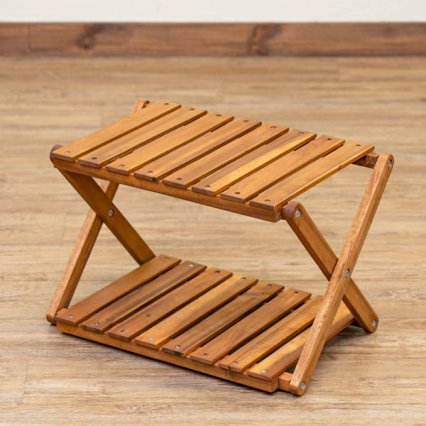 サカベ ラック 2段 木製 棚 収納 おしゃれ 折りたたみ 折り畳み