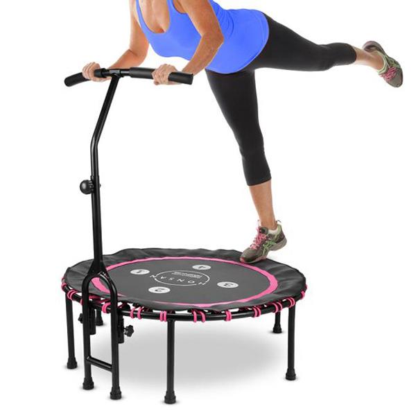 トランポリン フィットネス エクササイズ 耐荷重 150kg ハンドル付き 取っ手 持ち手 安心 安全 健康 ダイエット 運動不足解消 ストレス発散 室内 屋内 うさぎ屋 株式会社一兎 通販 Paypayモール