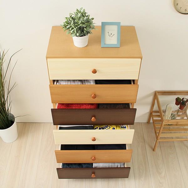 木製 6段 引き出し ハイチェスト 6段 棚 引き出し 木製 おしゃれ : うさぎ屋