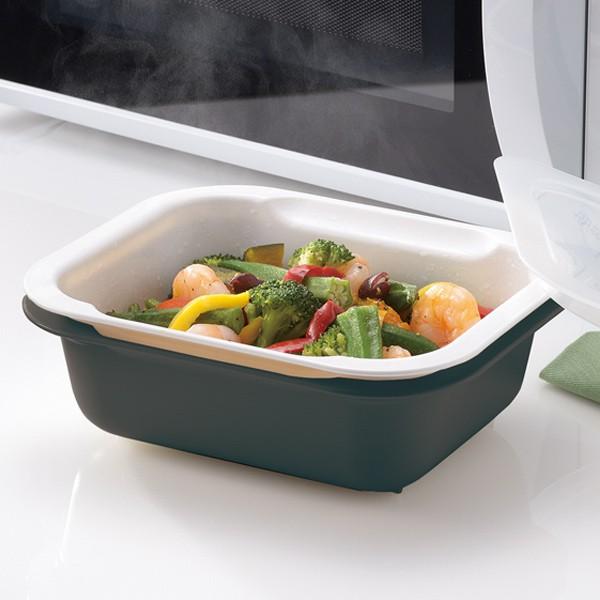 コランダー バット ざる 長方形 Lサイズ 水切り 電子レンジ対応 蓋つき