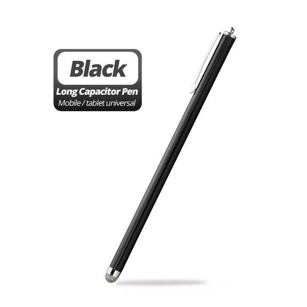 スマホタッチペン ロング ブラック1本 18.5cm スマートフォン 導電性繊維タイプ ヘッド交換可能タイプ (A50)