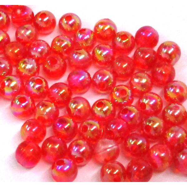 オーロラビーズ 6mm レッド 20個入 (01RD-S6) : うさぎのインク屋さん