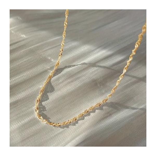 18 K ゴールドメッキステンレスチェーン ネックレス スクリュー