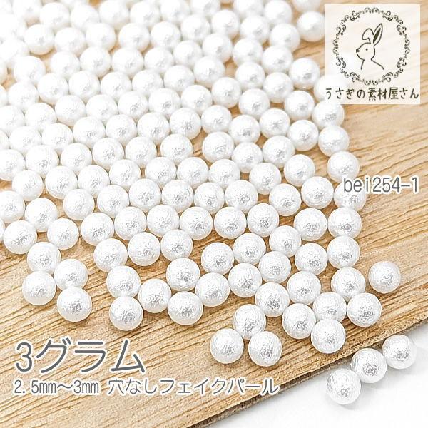 パール調ビーズ 穴なし 2.5mm?3mm フェイクパール レジン封入パーツ 3 