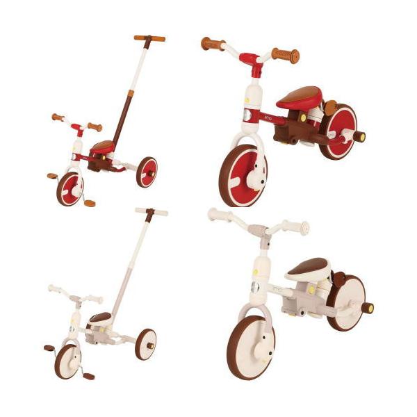 こちらの商品は【大型商品】のためラッピング不可です。ご依頼いただいても承れません。配送の際、商品外箱へ送り状を直接貼り付けて配送いたしますのでご了承の程、お願いいたします。工具不要で三輪車を組み替えてトレーニングバイクに変身!三輪車使用時は...