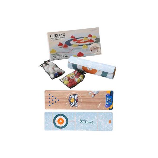 カーリング＆ボウリングゲーム氷上の人気スポーツ　カーリングをお家で、オフィスで楽しめます。リバーシブのプレイマットでファミリースポーツ　ボウリングも楽しめます。パッケージサイズ・重量 W30 x H16 x D7cm・1000g製品サイズ・...