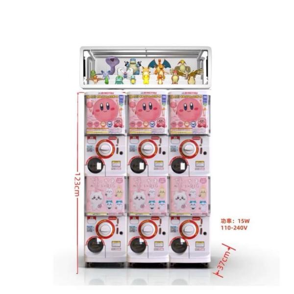 6台セット！業務用ガチャマシン 100円硬貨用 ガチャマシーン カプセルマシン 専用台スタンド+コレクションケース