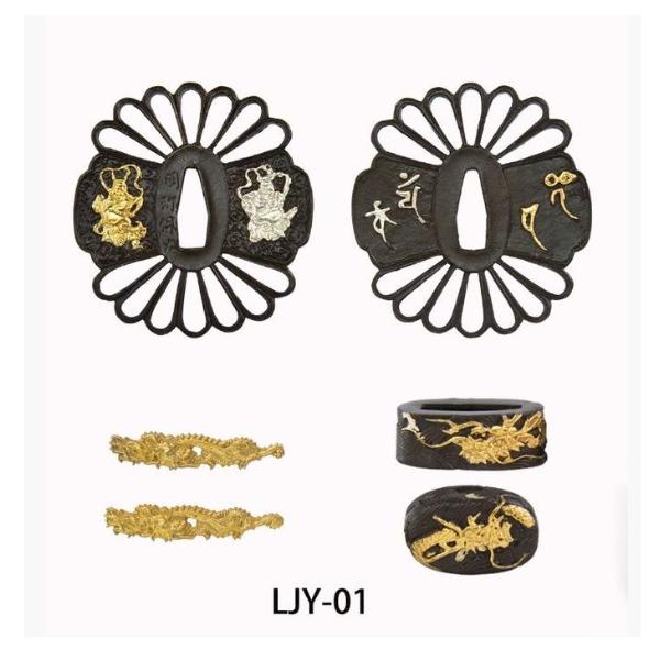 刀装具セット刀鍔小柄縁頭 刀剣美術 現代品　武道具LY01-09