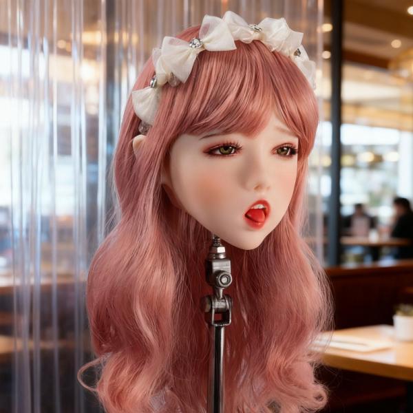 リアルフェイス ドールヘッド 等身大 フルシリコン 植毛 口可動 M16