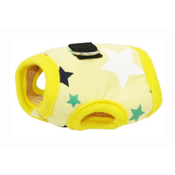 レインボーならではの可愛いデザインのハーネスになるウェアです。可愛さだけではなく、機能性もバッチリ！内側はクッション材入りで生体に優しい作りです。※リードは付属していません。カラフルな星柄コットン生地のかわいいハーネスウェアです。【サイズ】...