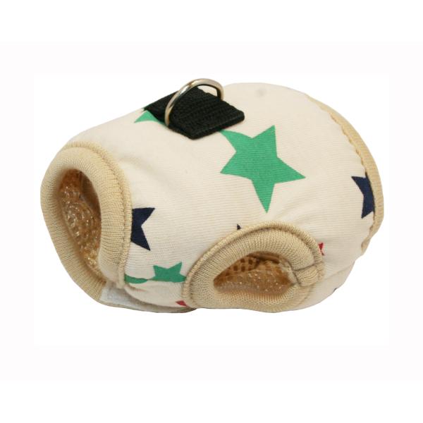 レインボーならではの可愛いデザインのハーネスになるウェアです。可愛さだけではなく、機能性もバッチリ！内側はクッション材入りで生体に優しい作りです。※リードは付属していません。カラフルな星柄コットンのかわいいハーネスウェアです。【サイズ】首ま...