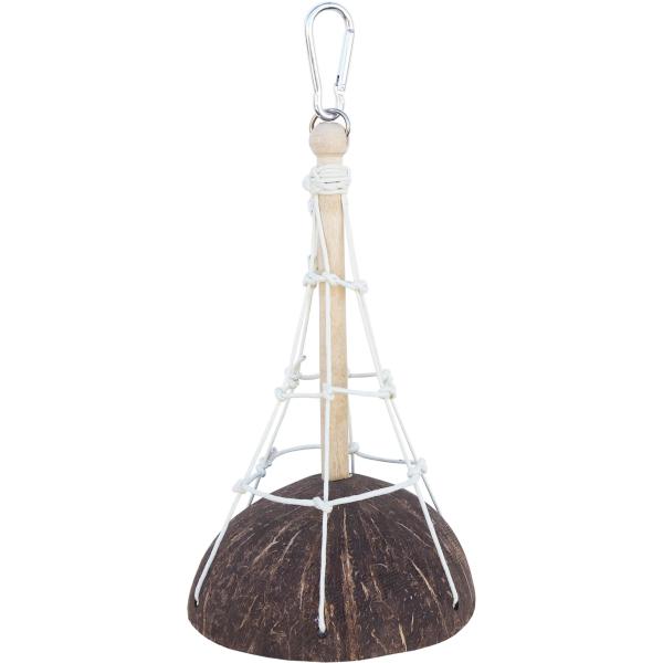 着色料を使用していない無着色バードトイシリーズ。つり下げ型の楽しいジャングルジムです。【サイズ】直径：約１２ｃｍ高さ：約２１ｃｍ取り付け部分：約５ｃｍ【原材料】ココナッツ、天然木、コットン【原産国】フィリピン【販売元】レインボー　大阪府摂津...