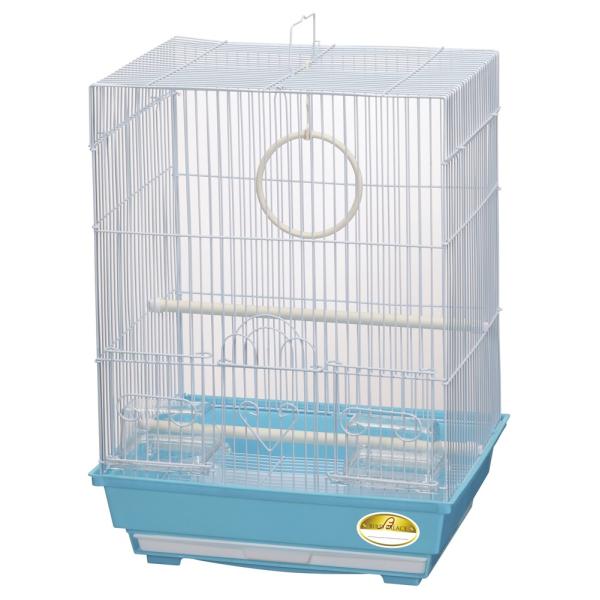 引き出し付き底トレイでおそうじラクラク！エサ入れ・水入れ・止まり木・ブランコ付きのオールインワンのセットです。道具いらずで組み立ても簡単です。　【サイズ】W350×D280×H470mm【販売元】マルカン　大阪府大阪市