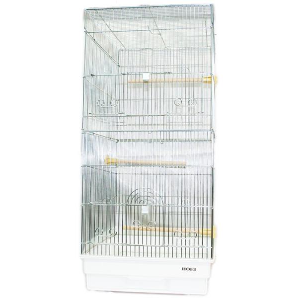 十姉妹などの小さな小鳥から中型インコまで飼育できるケージです。また、小鳥からセキセイインコまでの小型インコまでの複数羽飼育にも最適です。【サイズ】 ３７０ × ４１５ × ７６０ｍｍ【底色】ホワイト【セット内容】・天井アミ 1 枚・上本体ア...