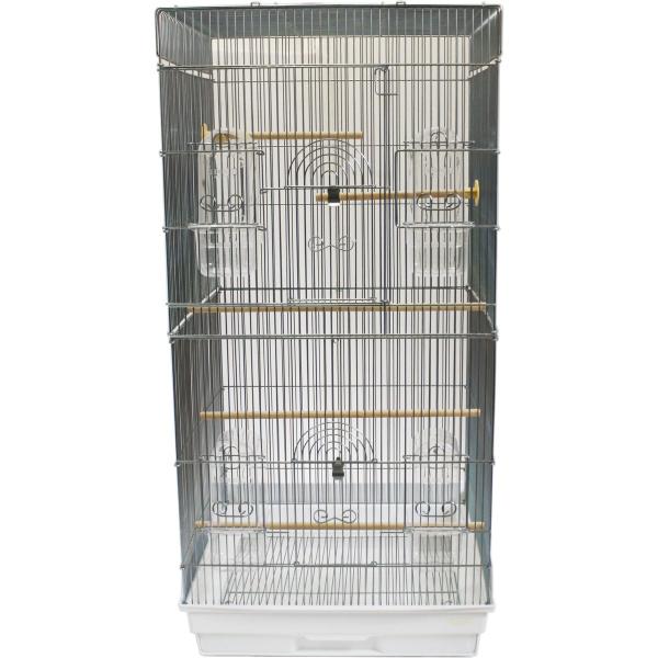 十姉妹などの小さな小鳥から中型インコまで飼育できるケージです。また、小鳥からセキセイインコまでの小型インコまでの複数羽飼育にも最適です。 上段には上下スライド式出入り口と手前左開きに大きく開く扉があります。【サイズ】４６５ × ４６５ × ...