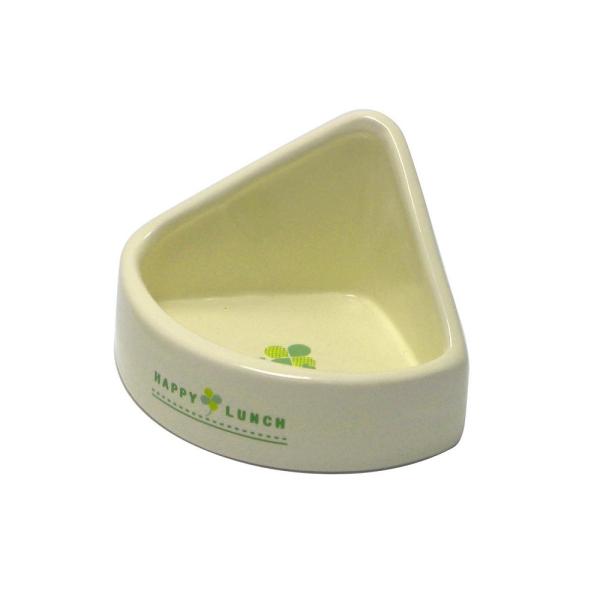 安定感がある陶器製食器。口までの高さが低い小動物に合わせた食器高。コーナーに沿う扇型の形状は置いた時に 邪魔になりにくく、食べやすい！【サイズ】約　W140×D112×H90mm【販売元】三晃商会　大阪府箕面市