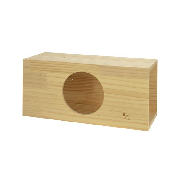 モルモット・ハリネズミチンチラ・うさぎ等の小動物用。床置き設置と壁面設置の両方に対応。レイアウトによってマルチに使えるカクレガ。【サイズ】Ｗ300×Ｄ140×Ｈ140mm【付属品】固定具2個【主な材質】天然木【原産国】中国【販売元】三晃商会...