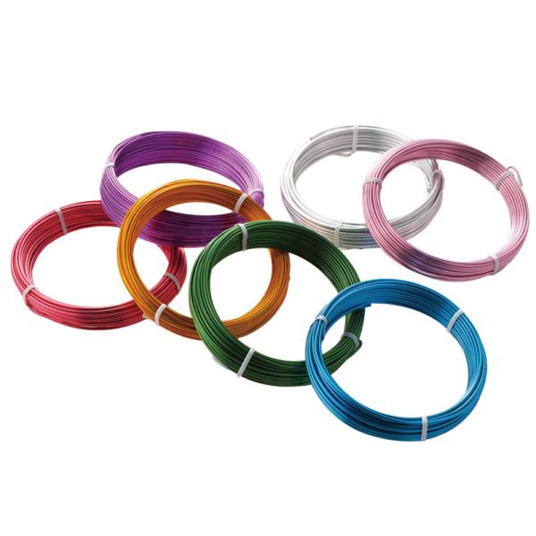 柔らかくて使いやすく、発色や光沢が美しい工作用ワイヤーです。お子様の工作やガーデニング、アクセサリー制作やインテリア雑貨作りなど、幅広いワイヤークラフトにご使用いただけます。サイズ：太さ：1.5mm（長さ：約20.0m）、2.0mm（長さ：...