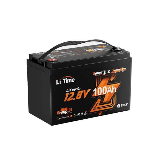 バッテリー LiTime 12V 100Ah Bluetoothエレキモーター用リン酸鉄リチウムイオンバッテリー L12V100-100-TM-BT-4-A100 電池 ボート リタイム Li Time 代引不可