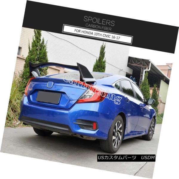 エアロパーツ ホンダシビック10thセダン4d 自動車 16 17のための車の後部トランクスポイラーカーボンファイバーウィングフィット Car Car Rear Tr Tr Usdm 0074 280 Usパーツ取り扱い専門店 Usdm