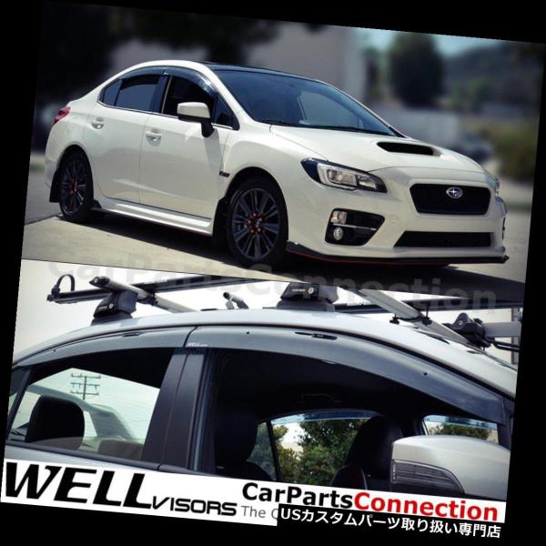 USベントバイザー、ドアバイザー スバルWRX STIサイドデフレクター用WellVisorsウィンドウバイザー15-18  WellV
