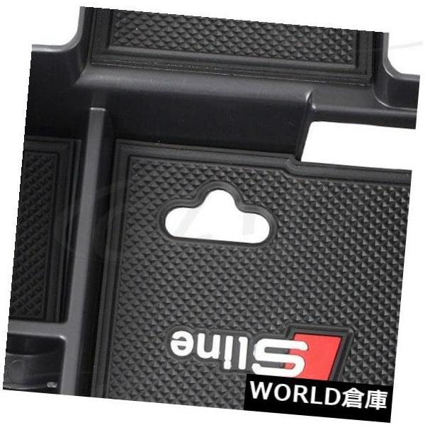 コンソールボックス アームレスト収納ボックスコンテナオーガナイザートレイセンターコンソール用2008-14アウディQ5  Armrest Storag