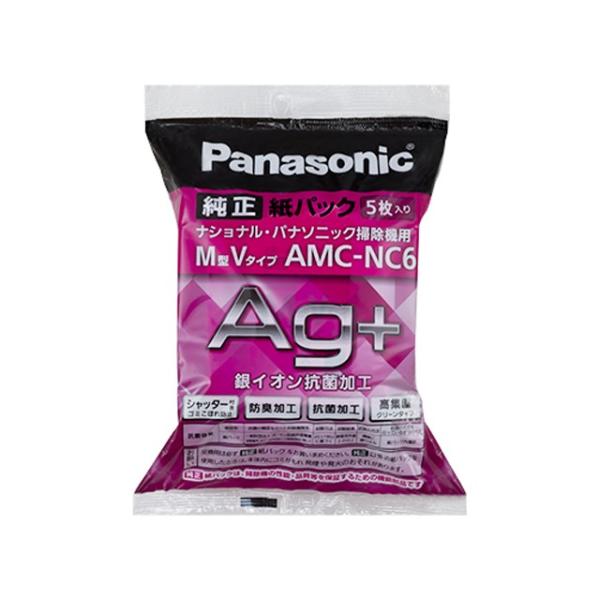 パナソニック　Panasonic　掃除機用　紙パック　5枚入　Ｍ型Ｖタイプ　部品コード：AMC-NC6