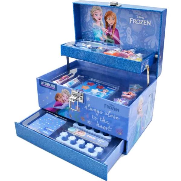 ディズニー プリンセス アナと雪の女王 持ち運べる取っ手付き コスメセット 23点セット 2024年版 ディズニーシール付き  コスメ コスメボックス メイクボックス