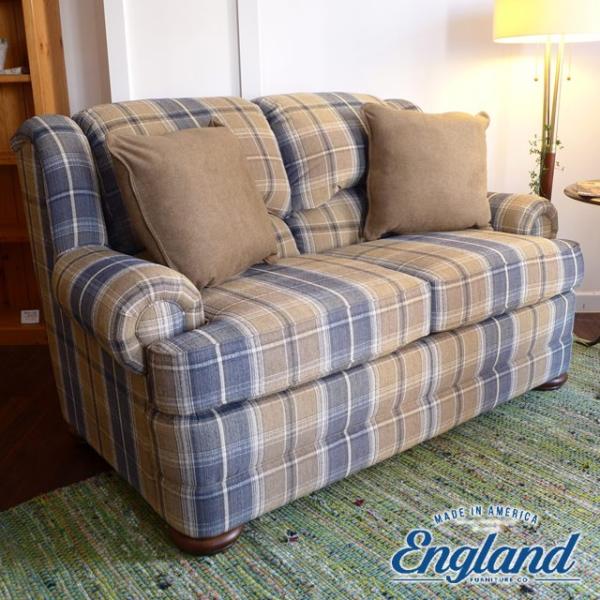 カントリー 家具 カフェ 2人掛け ソファ チェック柄 7650 HARRISON DENIM Alicia 2946 England