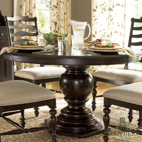 アメリカ 輸入家具 ダイニングテーブル 円形 ポーラディーン アンティーク調 クラシック 丸型 ブラウン